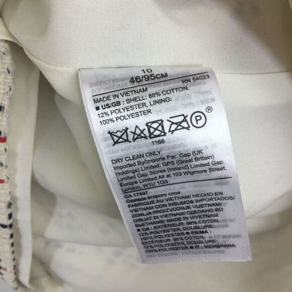 Banana Republic Cream Ivory Italian Tweed Cross Front Dress Crea Red Size 10 NWT - Picture 10 of 12